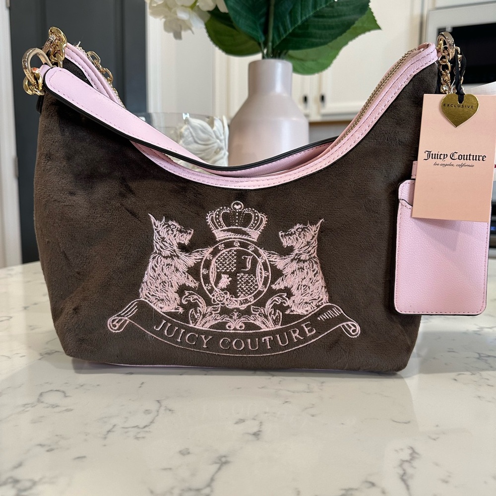 Juicy Couture Brown and Pink Shoulder Bag